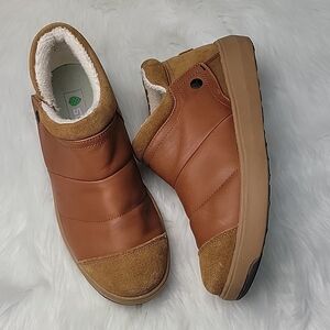 STIO Tan Brown Suede Mixed Media Colter Mid Winter Slip On Bootie Boots Size 8.5